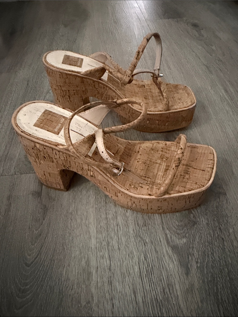 Dolce Vita Cork Platform Sandals - Tan